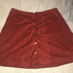 Burnt orange button skirt from Francesca's